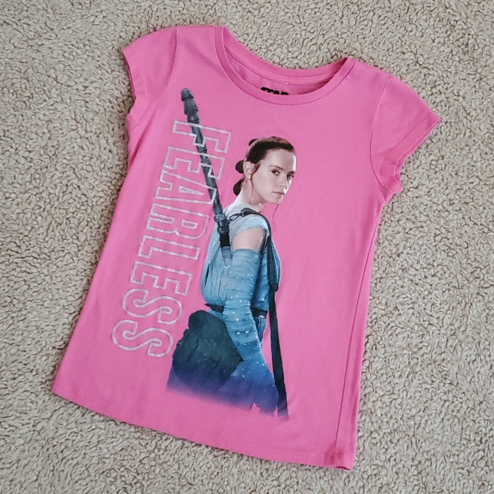 Star Wars Pink Rey T shirt Girls Size 7 / 8